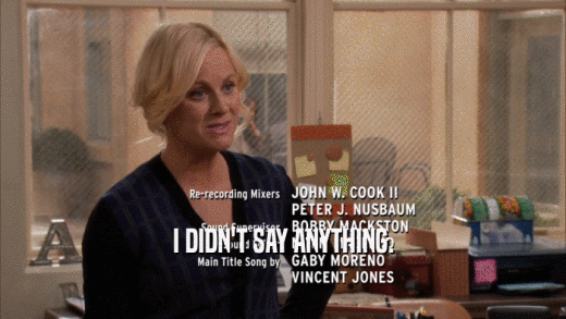 I DIDN'T SAY ANYTHING.  