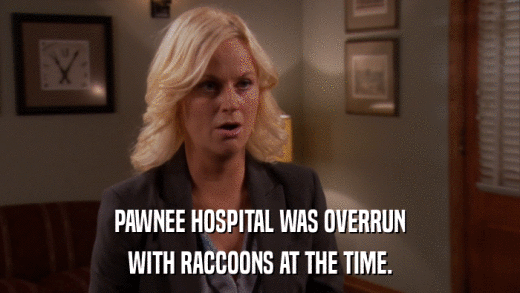 PAWNEE HOSPITAL WAS OVERRUN WITH RACCOONS AT THE TIME. 