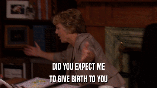 DID YOU EXPECT ME TO GIVE BIRTH TO YOU 