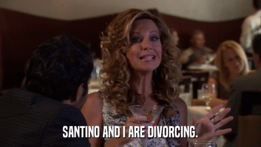 SANTINO AND I ARE DIVORCING.  