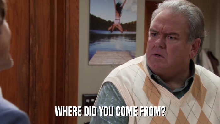 WHERE DID YOU COME FROM?  