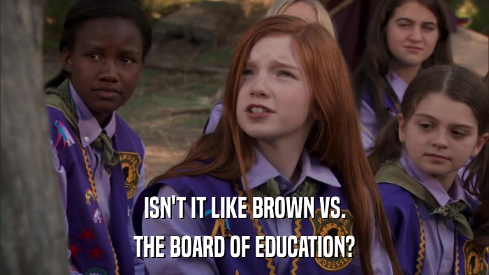 ISN'T IT LIKE BROWN VS. THE BOARD OF EDUCATION? 