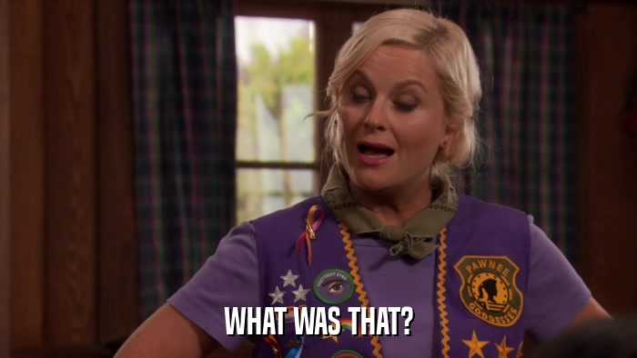 WHAT WAS THAT?  