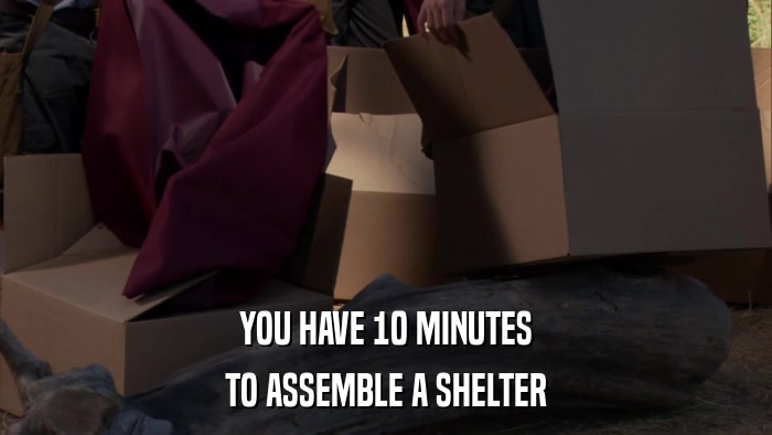 YOU HAVE 10 MINUTES TO ASSEMBLE A SHELTER 