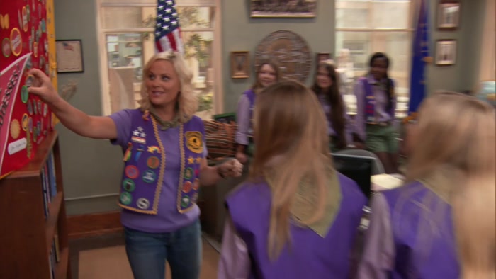 EMILY, YOU GET THE BADGE FOR MOST COMMUNITY SERVICE. 