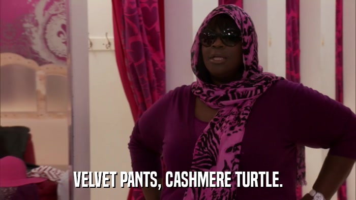 VELVET PANTS, CASHMERE TURTLE.  