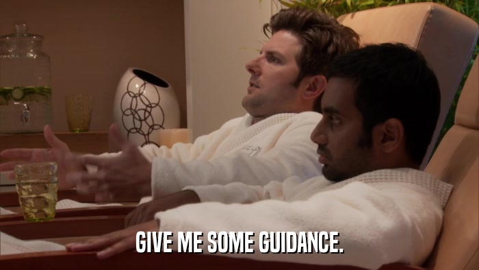 GIVE ME SOME GUIDANCE.  