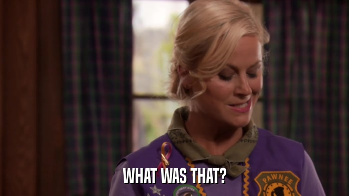 WHAT WAS THAT?  