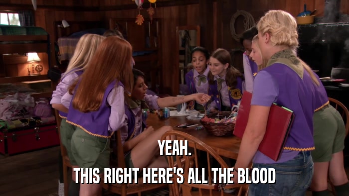 YEAH. THIS RIGHT HERE'S ALL THE BLOOD 