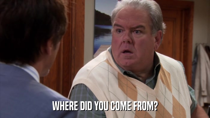 WHERE DID YOU COME FROM?  