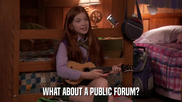 WHAT ABOUT A PUBLIC FORUM?  