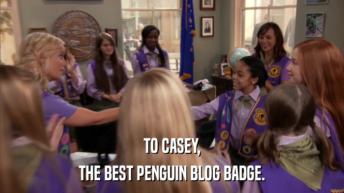 TO CASEY, THE BEST PENGUIN BLOG BADGE. 