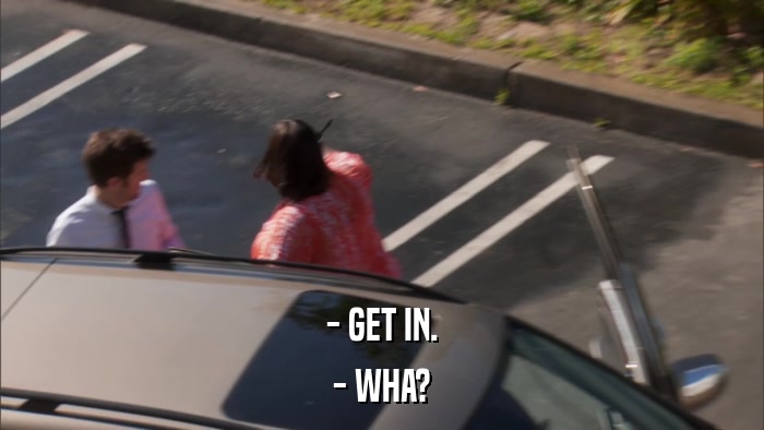 - GET IN. - WHA? 