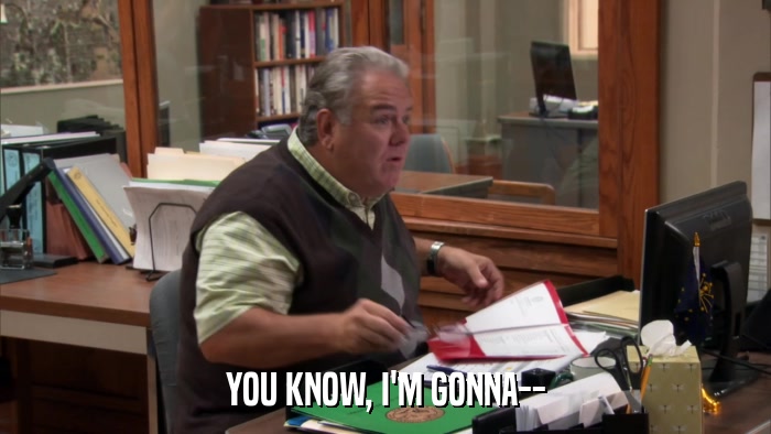 YOU KNOW, I'M GONNA--  
