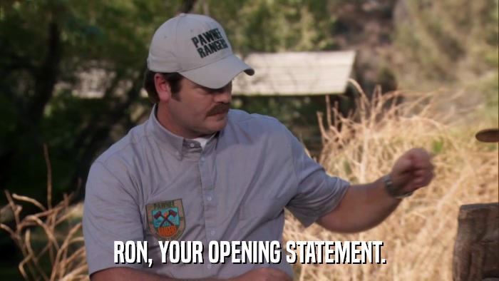 RON, YOUR OPENING STATEMENT.  