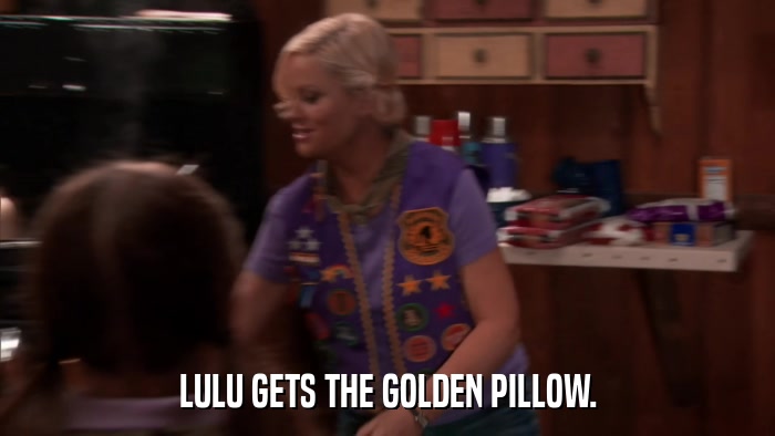 LULU GETS THE GOLDEN PILLOW.  