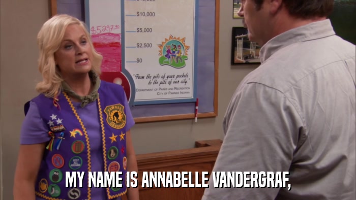 MY NAME IS ANNABELLE VANDERGRAF,  