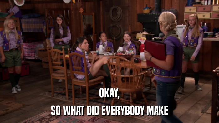 OKAY, SO WHAT DID EVERYBODY MAKE 