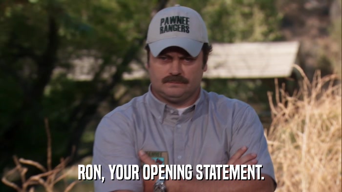 RON, YOUR OPENING STATEMENT.  