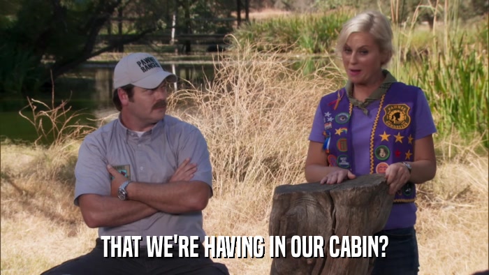 THAT WE'RE HAVING IN OUR CABIN?  