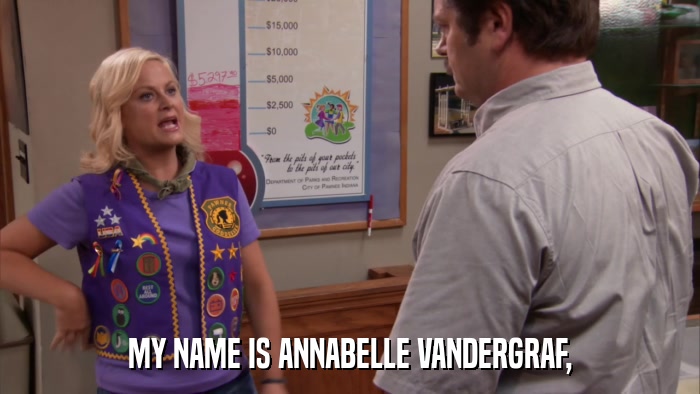 MY NAME IS ANNABELLE VANDERGRAF,  