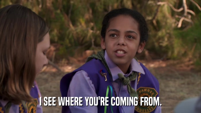 I SEE WHERE YOU'RE COMING FROM.  