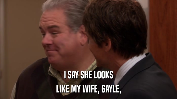 I SAY SHE LOOKS LIKE MY WIFE, GAYLE, 