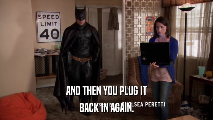AND THEN YOU PLUG IT BACK IN AGAIN. 