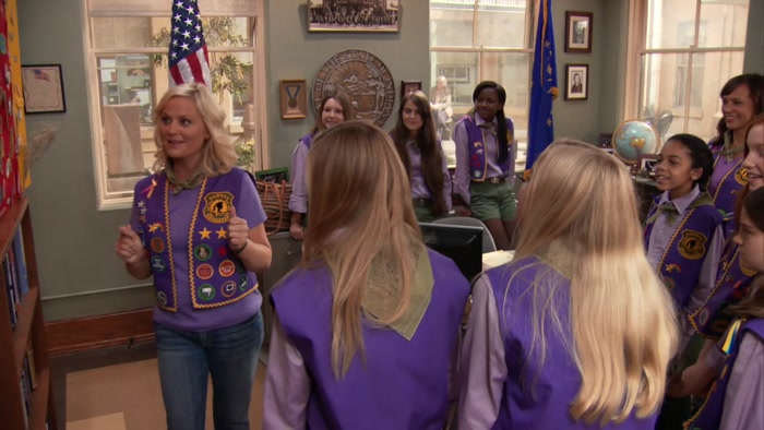 EMILY, YOU GET THE BADGE FOR MOST COMMUNITY SERVICE. 