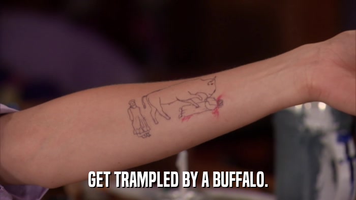 GET TRAMPLED BY A BUFFALO.  