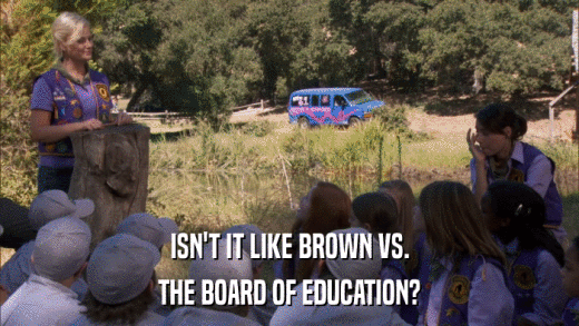 ISN'T IT LIKE BROWN VS. THE BOARD OF EDUCATION? 