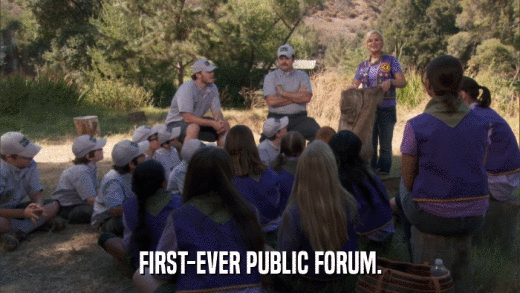 FIRST-EVER PUBLIC FORUM.  