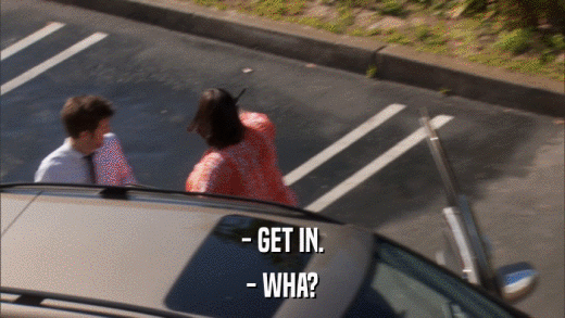 - GET IN. - WHA? 