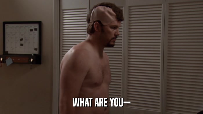 WHAT ARE YOU--  