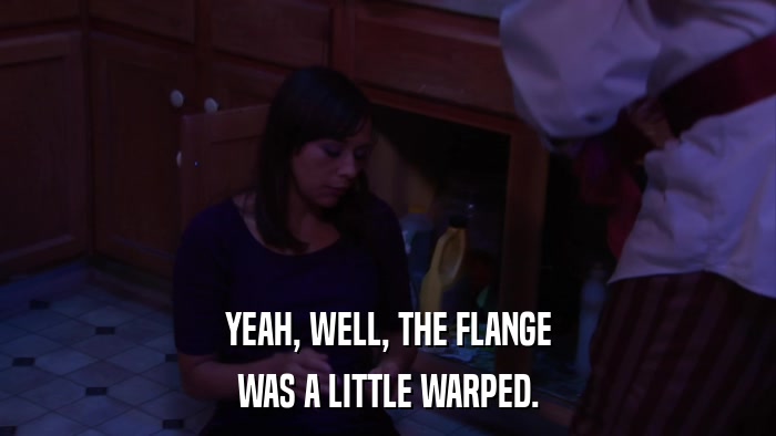YEAH, WELL, THE FLANGE WAS A LITTLE WARPED. 
