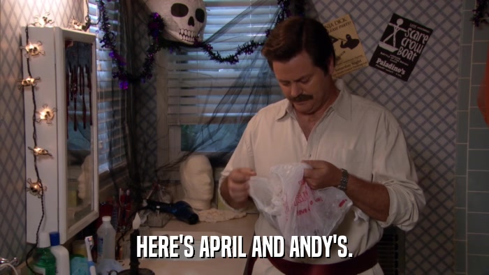 HERE'S APRIL AND ANDY'S.  