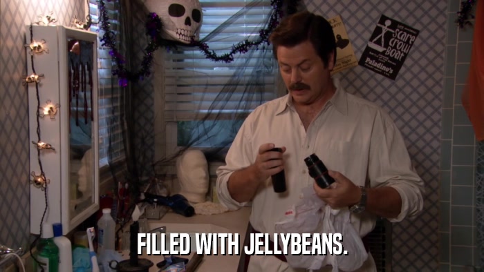 FILLED WITH JELLYBEANS.  