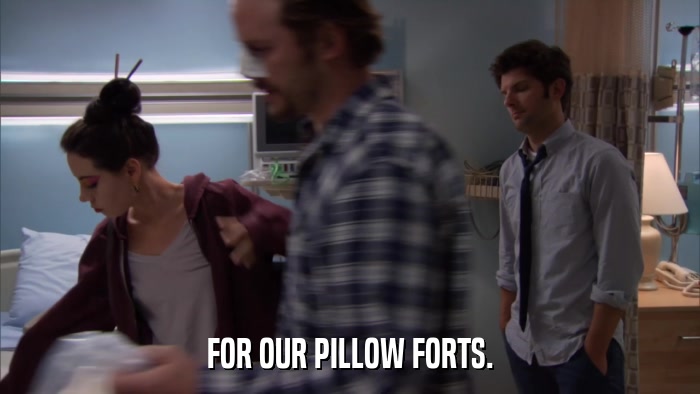 FOR OUR PILLOW FORTS.  