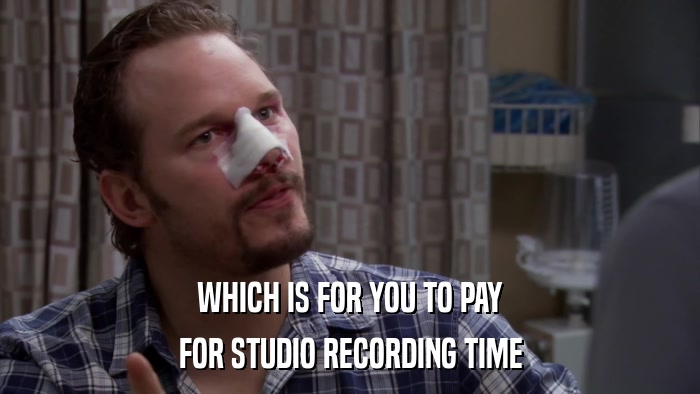 WHICH IS FOR YOU TO PAY FOR STUDIO RECORDING TIME 
