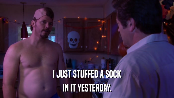 I JUST STUFFED A SOCK IN IT YESTERDAY. 
