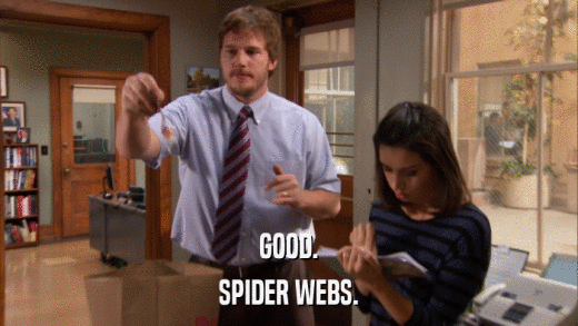 GOOD. SPIDER WEBS. 