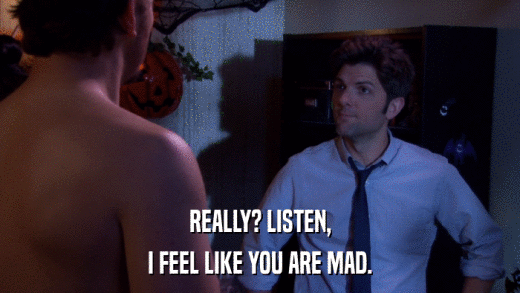 REALLY? LISTEN, I FEEL LIKE YOU ARE MAD. 