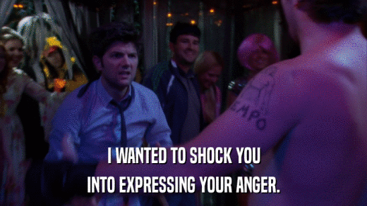 I WANTED TO SHOCK YOU INTO EXPRESSING YOUR ANGER. 
