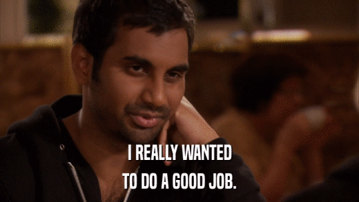 I REALLY WANTED TO DO A GOOD JOB. 