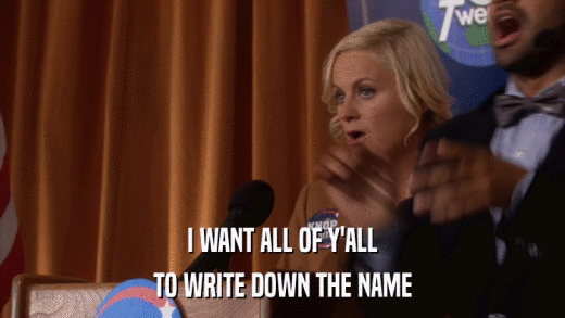 I WANT ALL OF Y'ALL TO WRITE DOWN THE NAME 