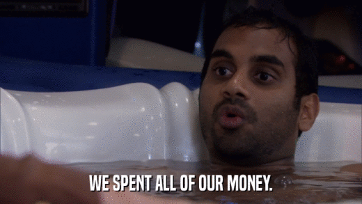 WE SPENT ALL OF OUR MONEY.  