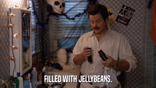 FILLED WITH JELLYBEANS.  