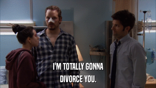 I'M TOTALLY GONNA DIVORCE YOU. 