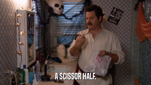 A SCISSOR HALF.  