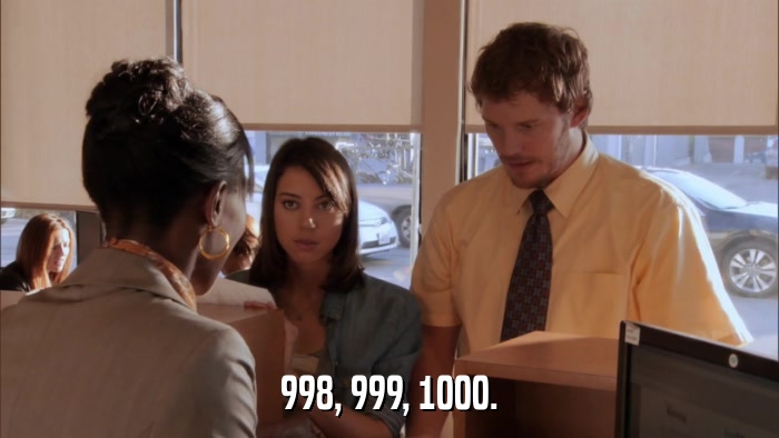 998, 999, 1000.  